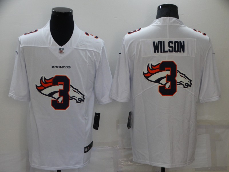 Men's Denver Broncos Russell Wilson #3 White Jersey